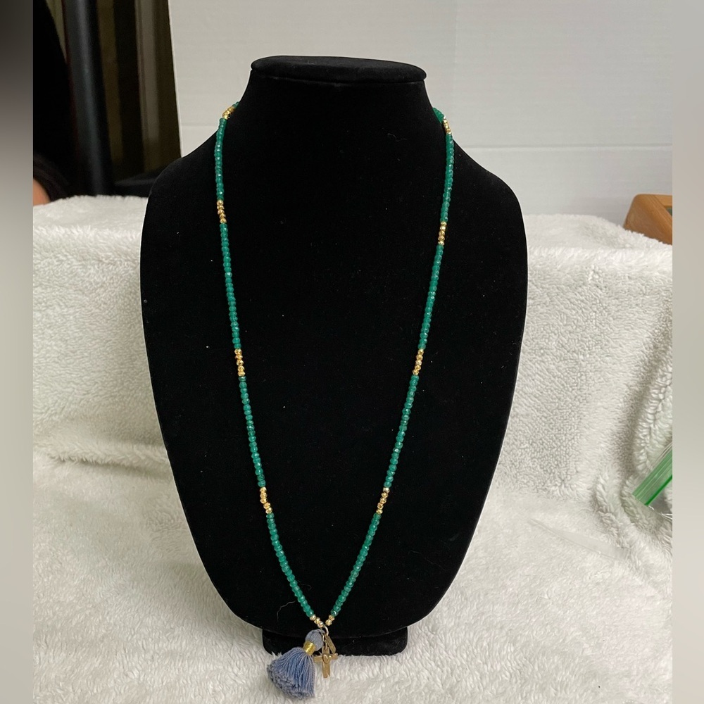 Jonesy Wood beaded tassel necklace